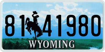 WY license plate 8141980