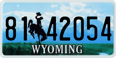 WY license plate 8142054