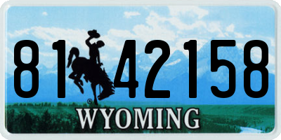 WY license plate 8142158