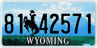 WY license plate 8142571