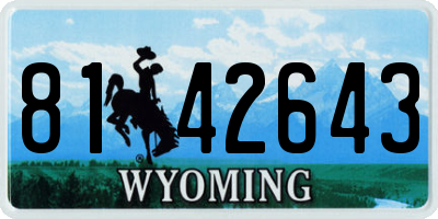WY license plate 8142643