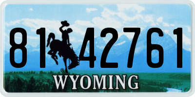 WY license plate 8142761