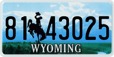 WY license plate 8143025