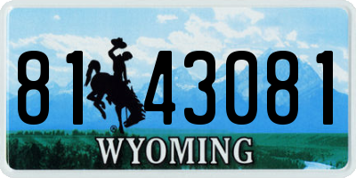 WY license plate 8143081