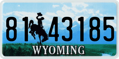 WY license plate 8143185