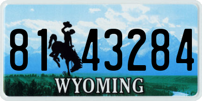 WY license plate 8143284