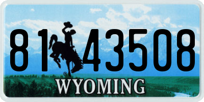 WY license plate 8143508