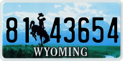 WY license plate 8143654