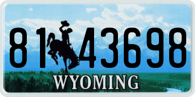 WY license plate 8143698