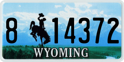 WY license plate 814372