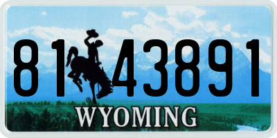 WY license plate 8143891