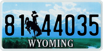 WY license plate 8144035