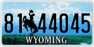 WY license plate 8144045