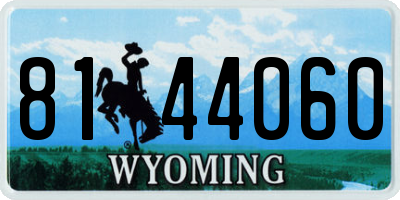 WY license plate 8144060
