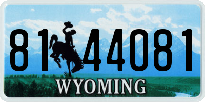 WY license plate 8144081