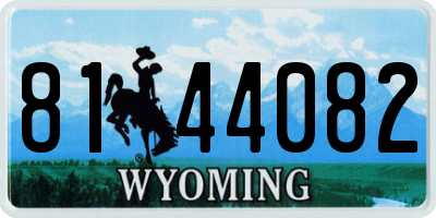 WY license plate 8144082