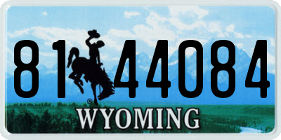 WY license plate 8144084