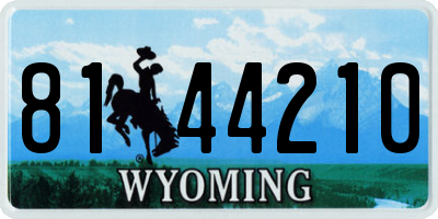 WY license plate 8144210