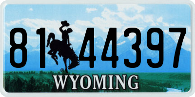 WY license plate 8144397