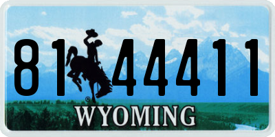 WY license plate 8144411