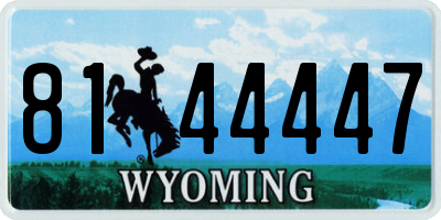 WY license plate 8144447