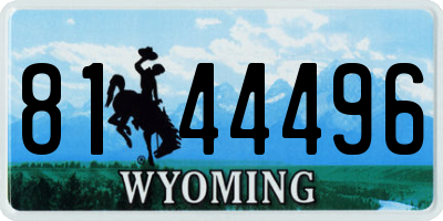 WY license plate 8144496