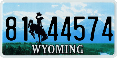 WY license plate 8144574