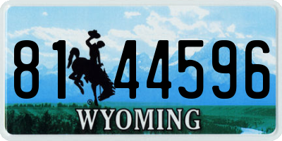 WY license plate 8144596