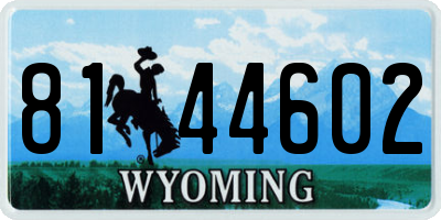 WY license plate 8144602