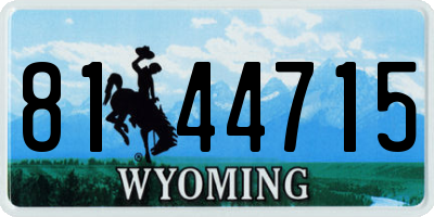 WY license plate 8144715