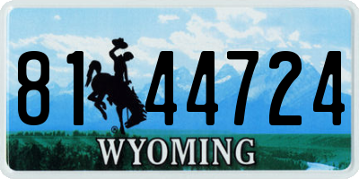 WY license plate 8144724
