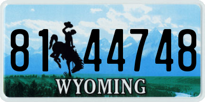 WY license plate 8144748