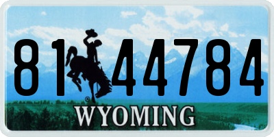 WY license plate 8144784