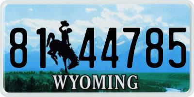 WY license plate 8144785