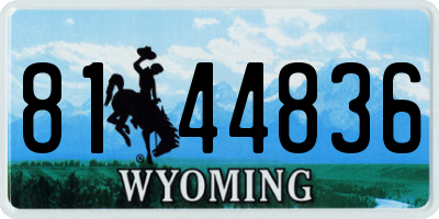 WY license plate 8144836