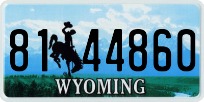 WY license plate 8144860