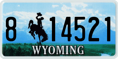 WY license plate 814521