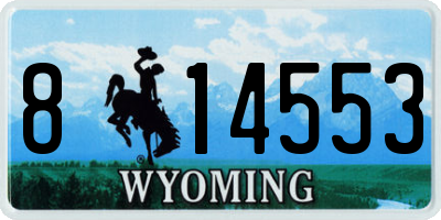 WY license plate 814553