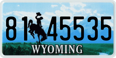 WY license plate 8145535