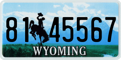 WY license plate 8145567