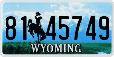 WY license plate 8145749