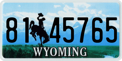 WY license plate 8145765
