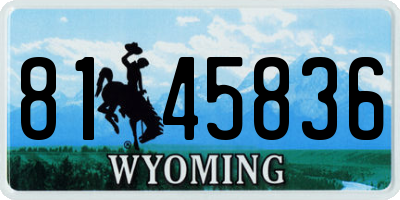 WY license plate 8145836