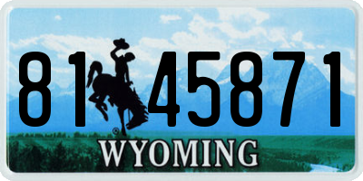 WY license plate 8145871