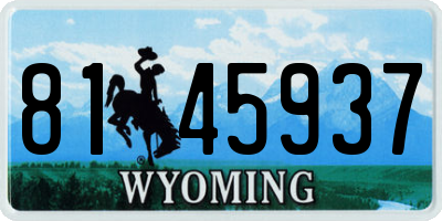 WY license plate 8145937
