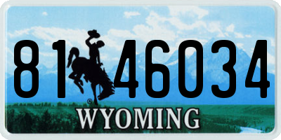 WY license plate 8146034