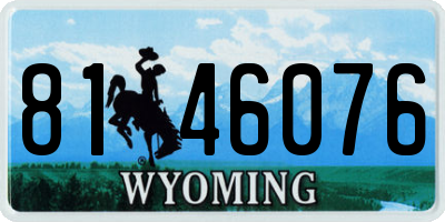 WY license plate 8146076