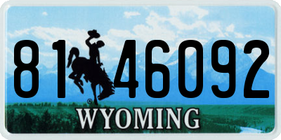 WY license plate 8146092