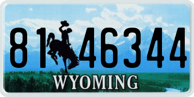 WY license plate 8146344