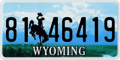 WY license plate 8146419